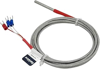 Twidec/Temperature Sensor PT100 Type Temperature Range:-200-400°C; No Thread;Probe Diameter 5mm;Probe Length 50mm;Line Length： 2M(78.74inches）MT-2250 5X50X2m