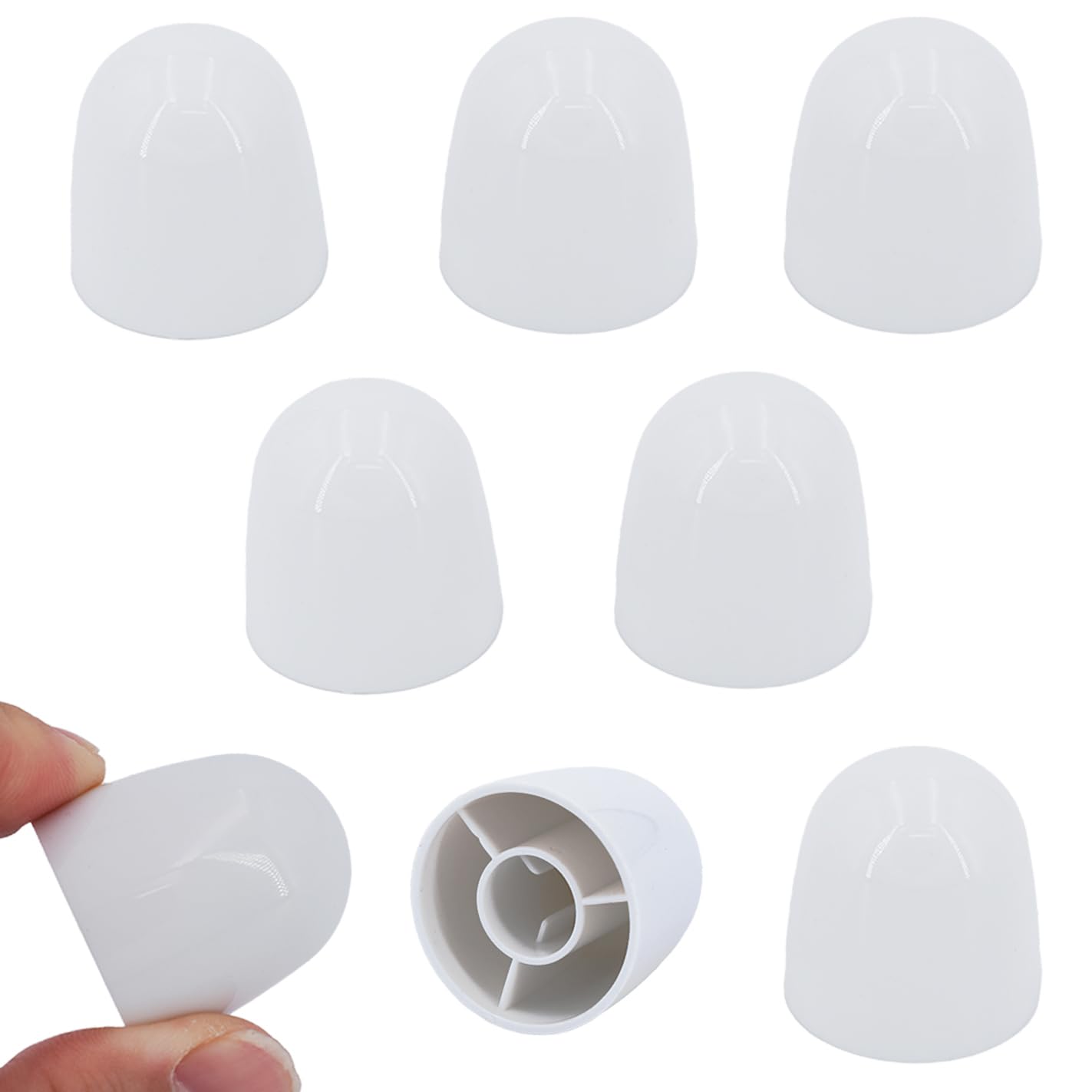 Zestaw 8 dekoracyjnych nakładek na śruby sedesowe o wysokości 3,2 cm, aby uniknąć kłopotów z cięciem śrub, pasuje do wielu modeli białych plastikowych toalet Ckyleole