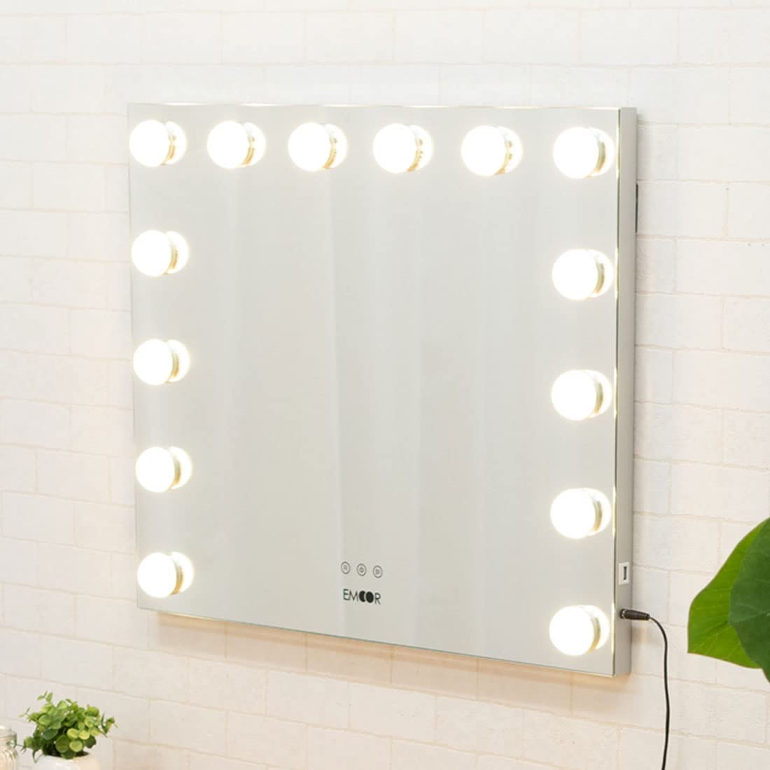 エムール LEDライト付き ハリウッドミラー 鏡USBポート付き Amazon｜エムール 女優ミラー 鏡 LEDライト付き 明るさ無段階