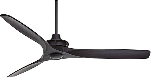 Miniatura 2 de Casa Vieja Ventilador de techo moderno hilado por viento de 52 pulgadas para interiores con control remoto, madera maciza negra mate para sala de