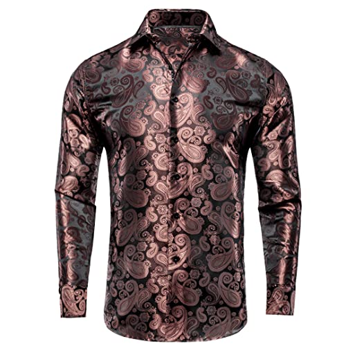 Chemise en soie jacquard homme manches longues Cy-1612 XXL