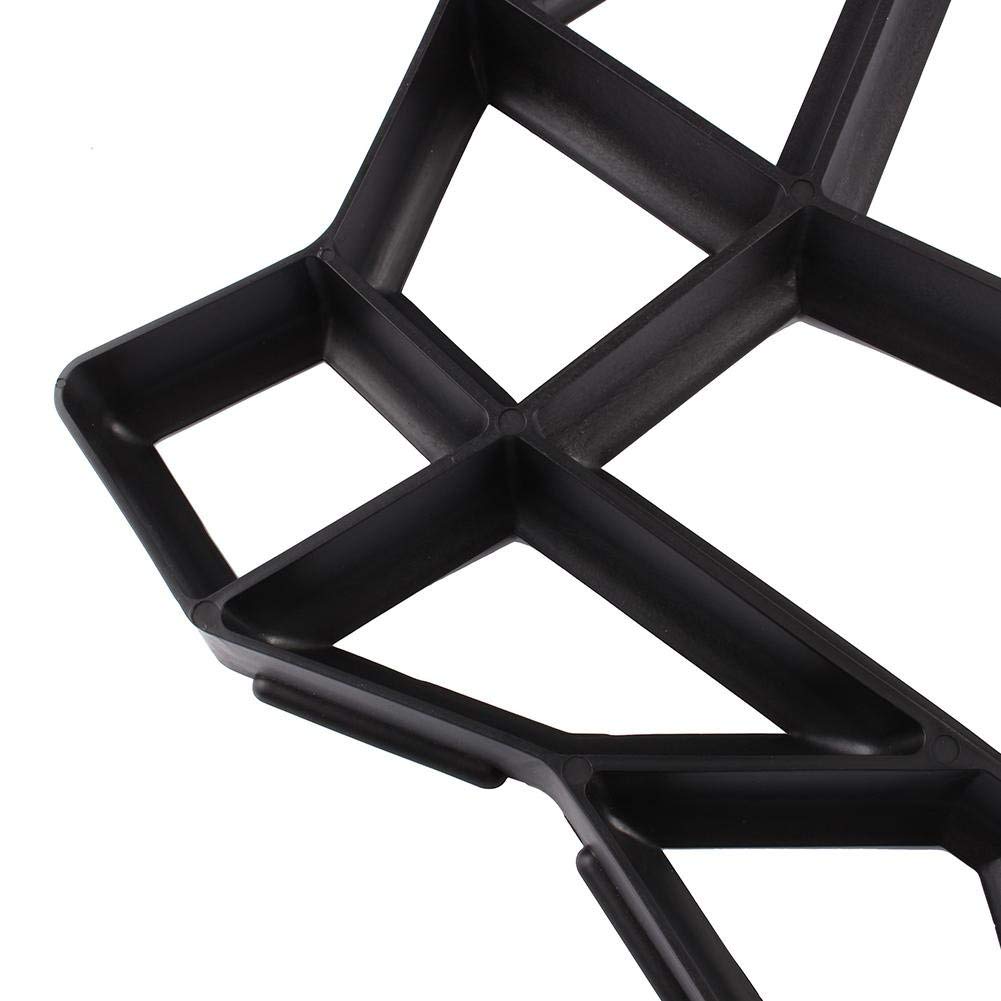 Estink Molde para Pavimentos de Hormigón, Diseño Irregular, 43x43x4cm, Plástico Negro, para Jardín y Entrada
