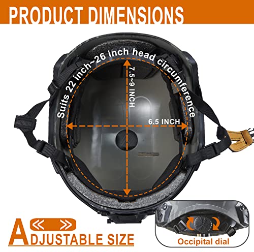 Lancer Tactical Airsoft Use Mh Ballistic Type Tactical Gear Helmet - L/Xl(Camo Black) #TOP5