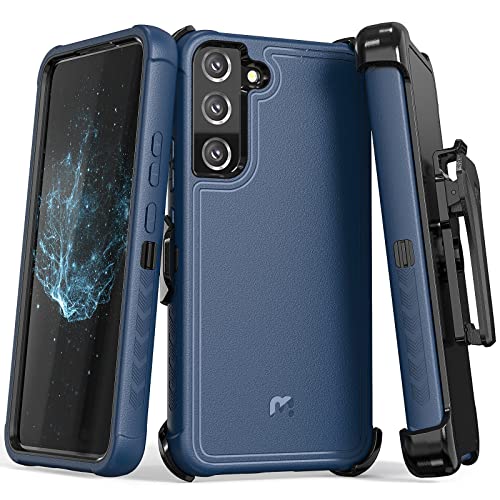 MYBAT PRO Shockproof Maverick Series Case for Samsung S22 Plus 6.6" with Belt Clip Holster, Heavy Duty Military Grade Drop Protective Case with 360° Rotating Kickstand (No Screen Protector), Black