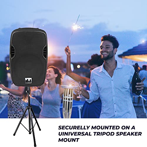 Musysic [Pa15-Mx800] Complete Pa System – 8 Channel Audio Mixer With Built In 4500 W Amplifier, 15” Studio Speakers Bluetooth/Usb/Sd/Fm Functions, Vhf Wireless Microphone System & Speaker Stands Pair #TOP3