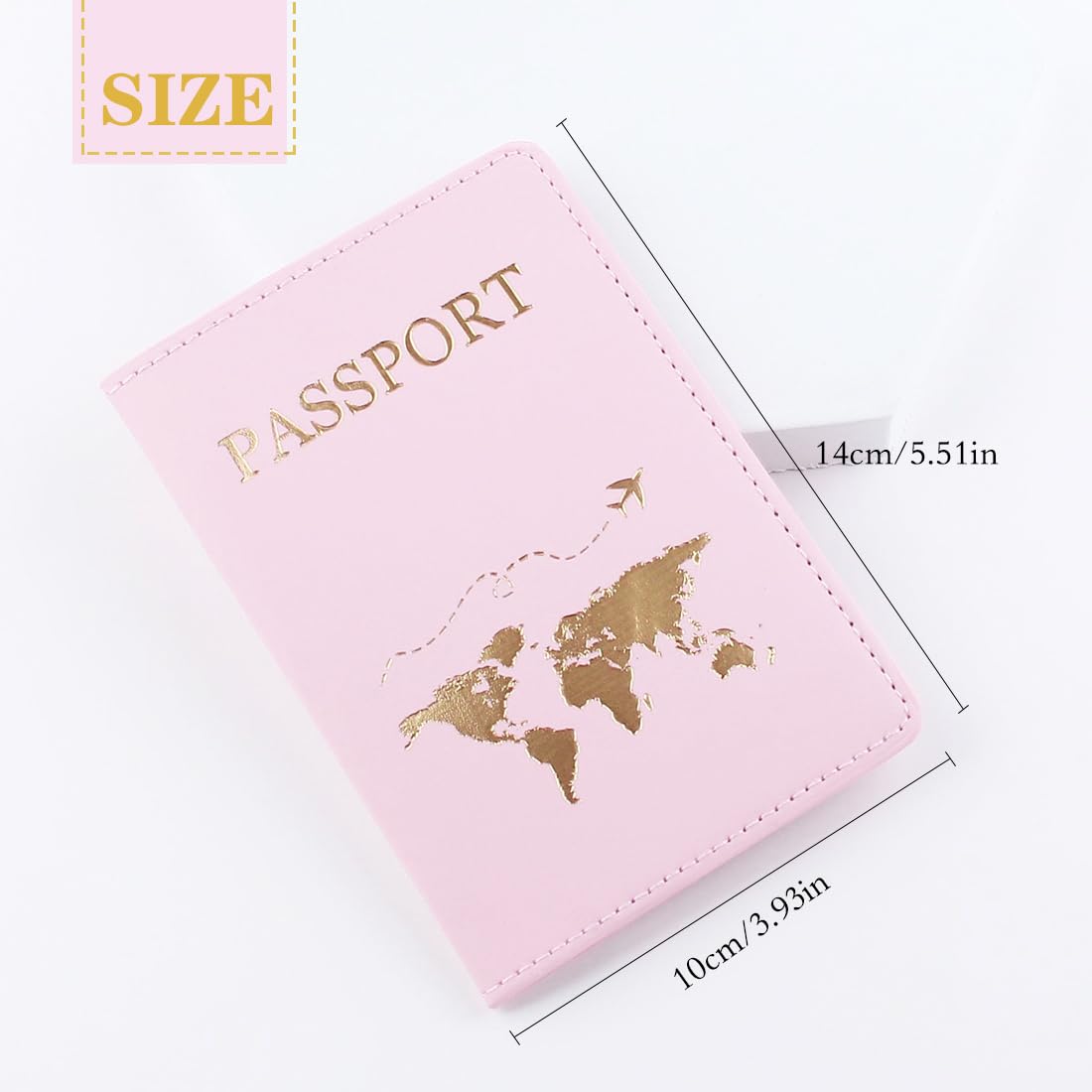 Porta passaporto da 2 pezzi, Portapassaporto in pelle PU, Portapassaporto da viaggio per passaporto, carta di biglietto, carte d'imbarco, carta di credito