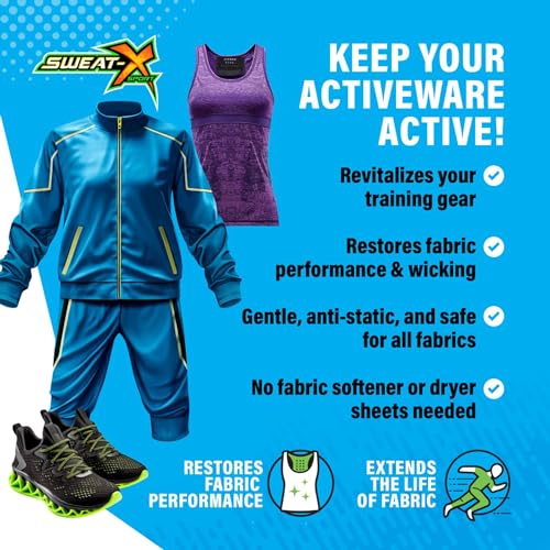 What is the best detergent for workout underwear? 4 Sweat X Original Activewear Laundry Detergent – Remove the Worst Odors & Toughest Stains – High Performance Sports Wash for Training Gear & All Fabric Types – 45 Loads – 1 Pack