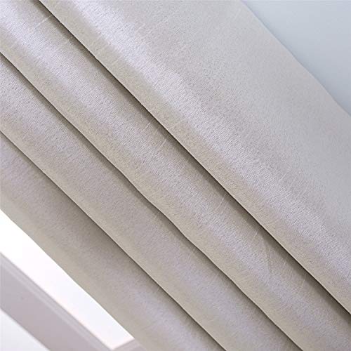 Image of GYROHOME Faux Silk Blackout Curtains, Fully Lined Solid Color Window Treatment Drapes for Bedroom and Living Room Thermal Insulated Grommet Top Room Darkening Drapes, (Beige, 52x108, 2 Panels)