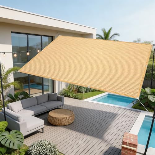 Filet ombrage exterieur rectangulaire crème protection solaire - 2