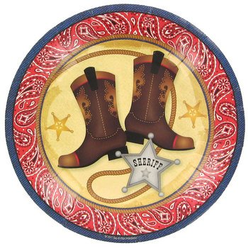 Cowboy Dessert Plates Birthday Party Supplies 10 Count