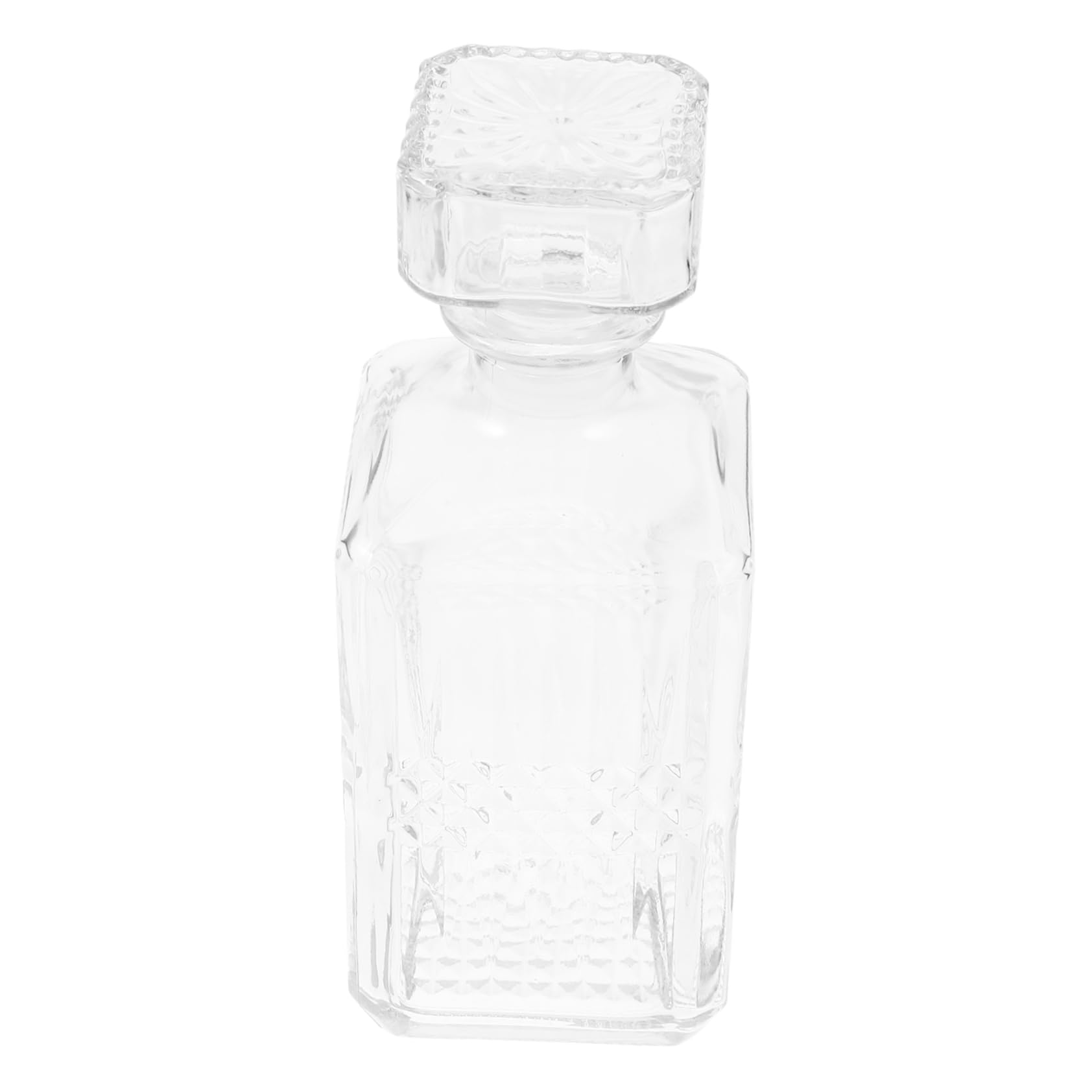 Mikinona Red Wine Decanter Glass Wine Pourer with Airtight Geometric Stopper Enhances Flavor Aroma for Optimal Wine Tasting Experience Elegant Transparent Design