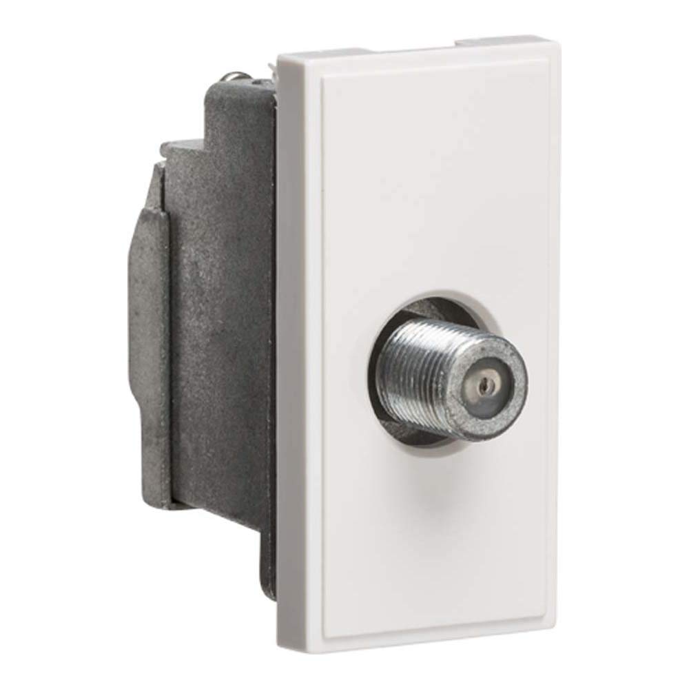Knightsbridge NETSATSWH Screened SAT TV Outlet Module, White, 25 mm x 50 mm