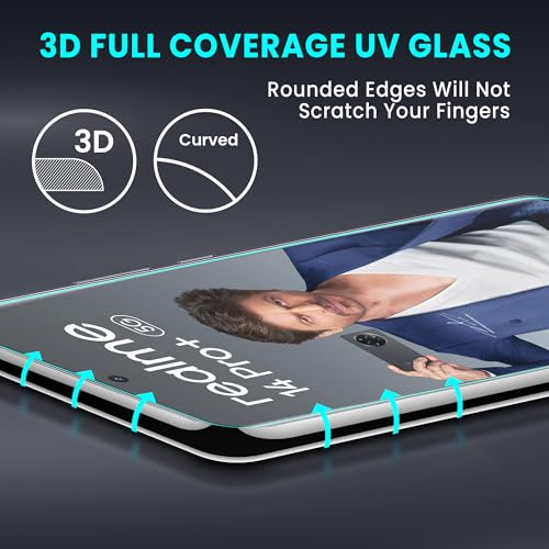 Image of ArmourPro Military Grade UV Tempered Glass Compatible For Realme 14 Pro Plus, P3 Pro and P3 Ultra 5G (6.83 Inch) With Easy UV Installation Kit | Edge To Edge Coverage | Crystal Clear, Pack of 2