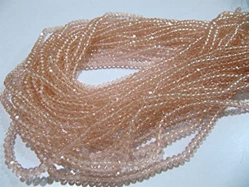 Perles quartz rose rondelle facetté 3-4mm pour ateliers bijoux DIY