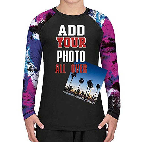 O2TEE Boy’s Girls Custom Grappling Base Layer Combat Uniforms Jiu-Jitsu Rash Guards Sportswear, Pink Rock
