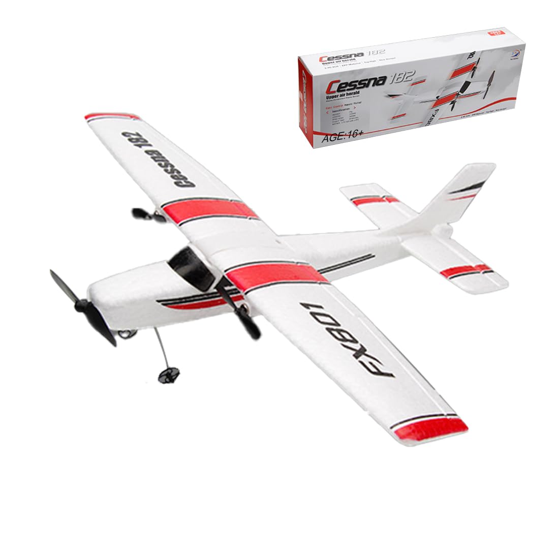 FX-801 Cessna 182 - Aereo radiocomandato elettrico da 2,4 GHz, adatto ai principianti, a lungo termine, materiale EPP per voli all'aperto, ideale per principianti, regalo per adulti, RTF