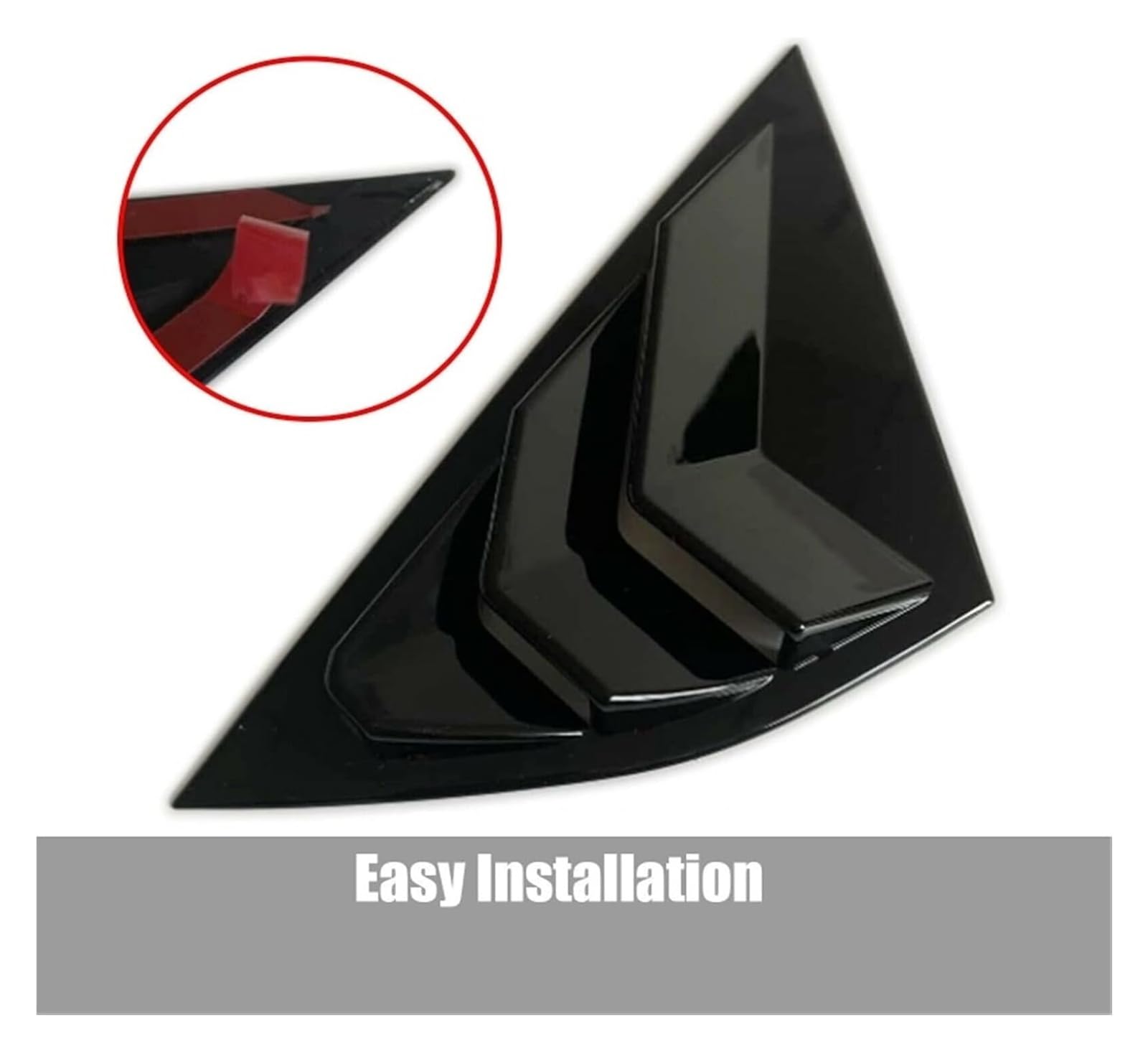 ABS Car Rear Window Louvers Cover Side Window Spoiler Trim 2pcs