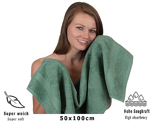 Betz Handtuch-Set 2-teilig aus 100% Baumwolle in Tannengrün