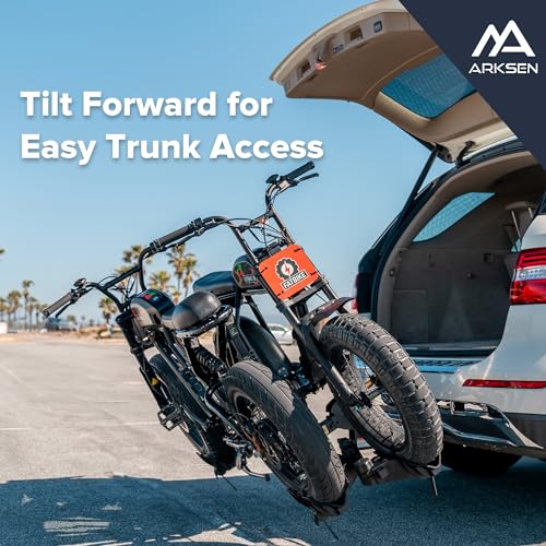 Image of ARKSEN Bike Rack for E-Bikes, Foldable 2-Bike Platform Hitch Mount Carrier