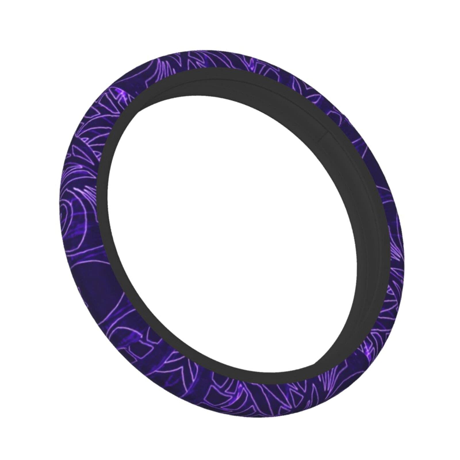 Purple Tapa Car Steering Wheel Cover for Women Men 14-15 Inch Stretch Cloth Anti-Slip Wrap Protector Case Fit Universal Auto Accessories Decor Sweat Absorption (No Tools Needed)