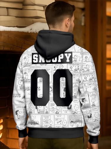 Image of Bewakoof X Peanuts Snoopy Men's Fleece Oversized Fit Hoodies | Bewakoof Heavy Duty 1.0 | Hoodie for Men Winter Wear