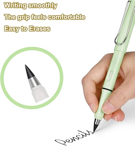 Miniatura 5 de Vanleonet 3 juegos de lápices Forever con borrado, lápiz mágico sin tinta, lápiz reutilizable infinito, lápiz que nunca necesita afilado, lápiz