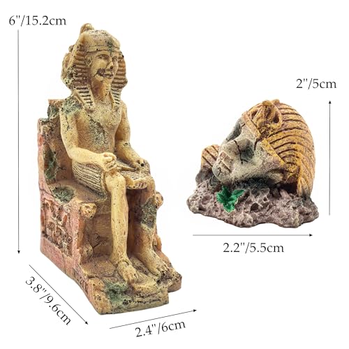 Image of M2cbridge Aquarium Decor Castle Shipwreck Ornament Underwater Landscape(Egyptian Pharaohs)