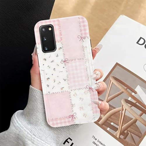 Coque Samsung S20 FE antichoc design nœud rose patchwork - 6