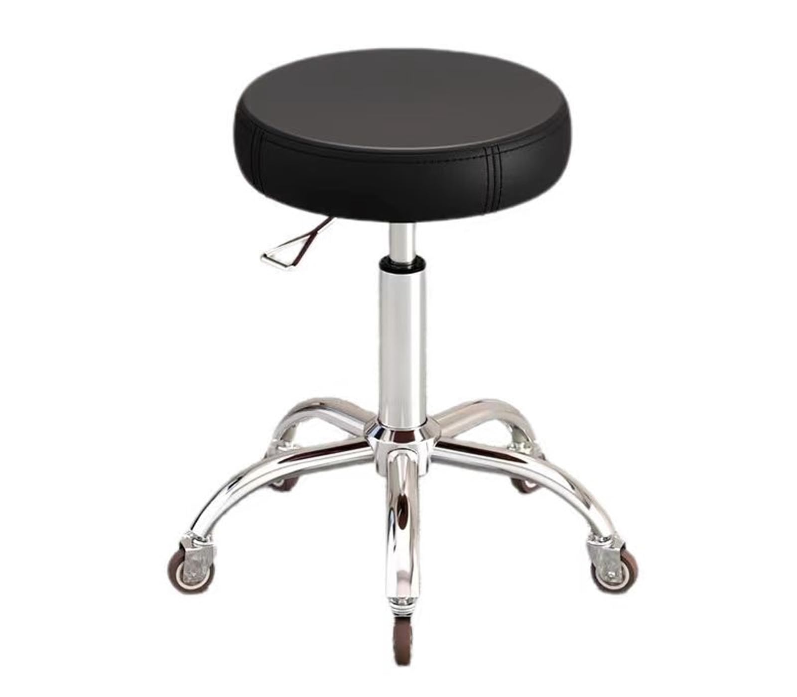 Chaise de selle hydraulique réglable et pivotante noire pour salon et bureau