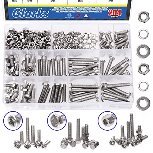 Boulons hexagonaux M8 antirouille en acier 304 avec rondelles pour fixation mécanique stable