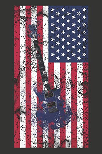 AMERICAN FLAG VINTAGE GUITAR: Manuscript Music Notation Paper - Blank Staff Paper + blank Tabs, Birthday Gift Idea