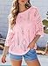 EVALESS Womens Spring Fashion 2026 Scoop Neck 3/4 Sleeve Crochet Tops Off Shoulder Pullover Sweaters Dressy Casual Work Shirts Bathing Suit Cover Up Womens Clothing Vacation Outfits,Pink Medium