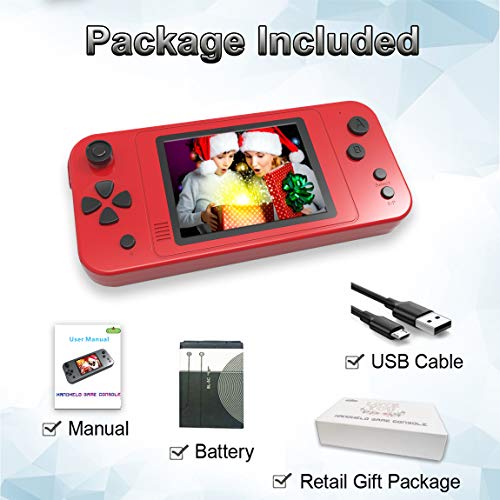Beico Handheld Games for Kids with Built in 218 Classic Retro Video Game 3.5" Big Screen Portable Rechargeable Arcade Gaming Player Boys Girls Birthday Gift (China Red)
