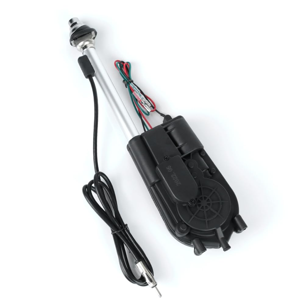 JANZU Antenne Télescopique Automatique à Énergie Électrique Antennes Extérieures de Véhicule 12 V Universelles Étanches pour Voiture SUV AM FM Radio