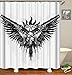 Produktbild Bartori Home Decor langlebiger Duschvorhang mit 12 Haken im Paket, zwei Pistolen mit einem fünfzackigen Stern-Logo, super natürlicher, wasserdichter Polyesterstoff, Badvorhang Größe 180 x 180 cm