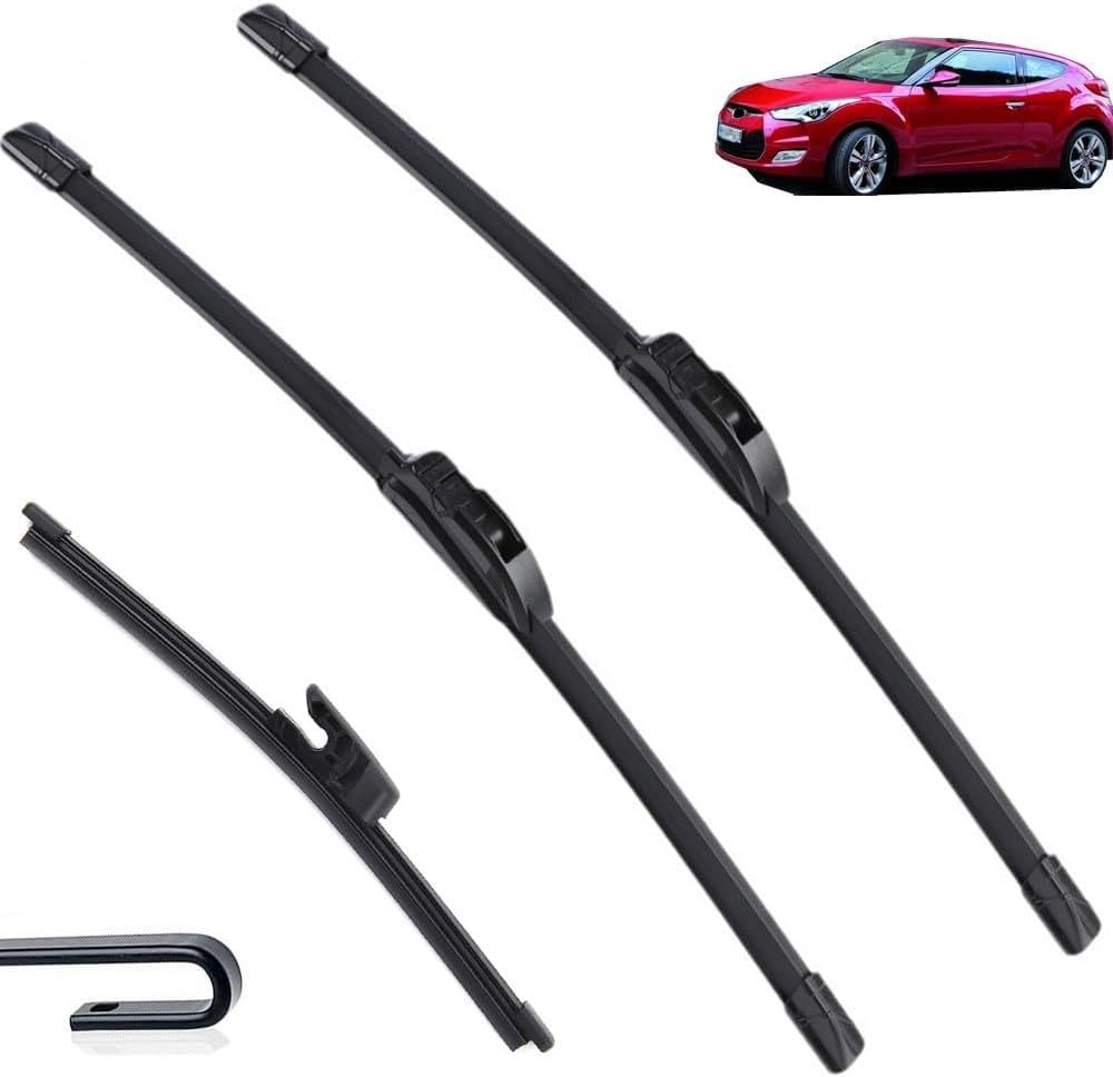 ZhangXD Front Windscreen Wipers For Hyundai Veloster MK1 2012-2018, Windshield Window Brush Front Wiper Blades All-Weather Replacement Set Easy Installation