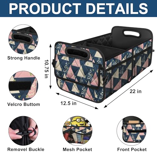 Image of Deosk Trunk Organzier and Storage with Reinforced Handles,Car Accessories for Women /Men 50L Waterproof Polyester for Car /SUV /Minivan /Truck(Medium, Triangle)