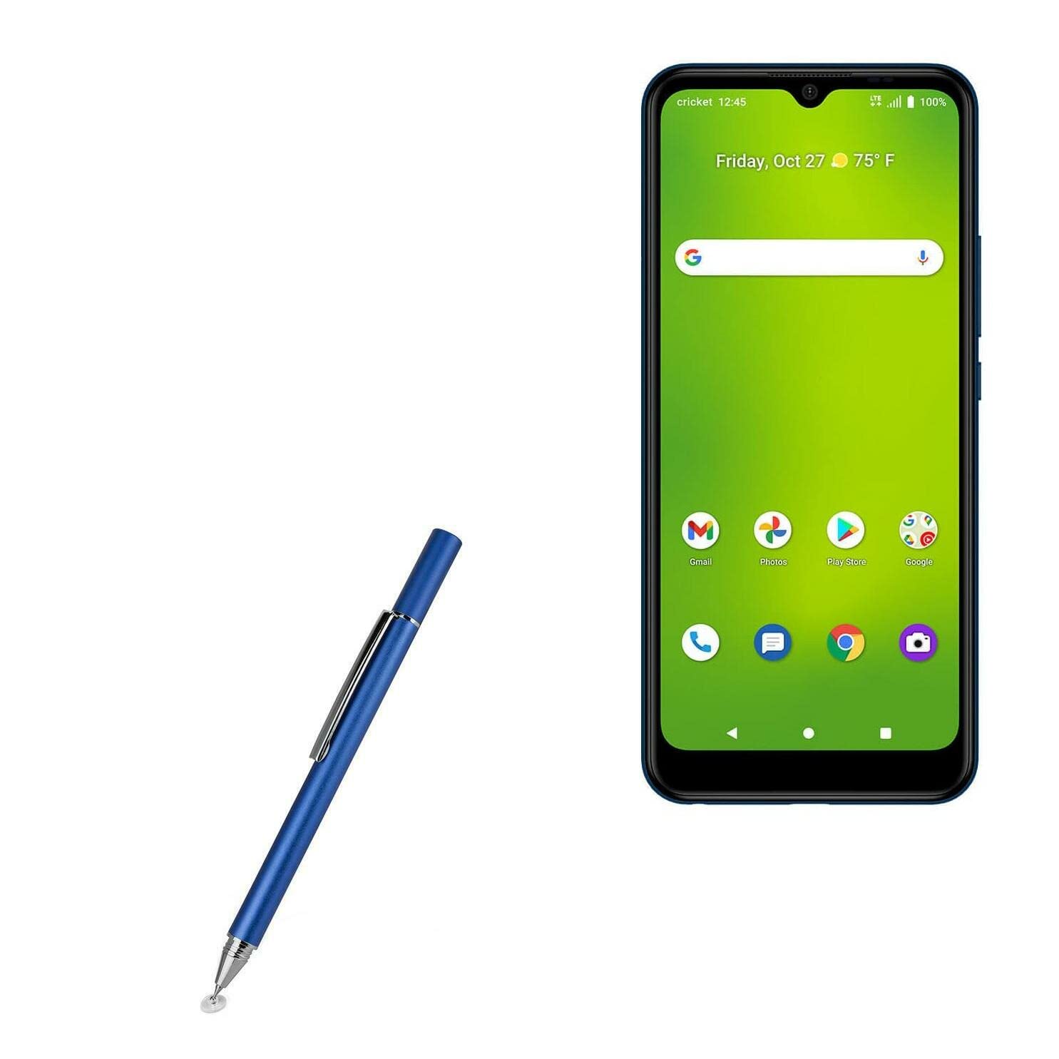 BoxWave Stylus Pen Compatible with Cricket Icon 3 - FineTouch Capacitive Stylus, Super Precise Stylus Pen - Lunar Blue