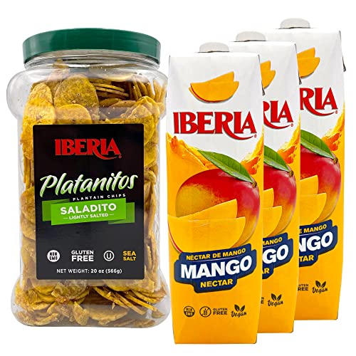 Iberia Lightly Salted Plantain Chips, 20 Oz. + Iberia Mango Nectar, 33.8 fl. oz, (Pack of 3) image 4