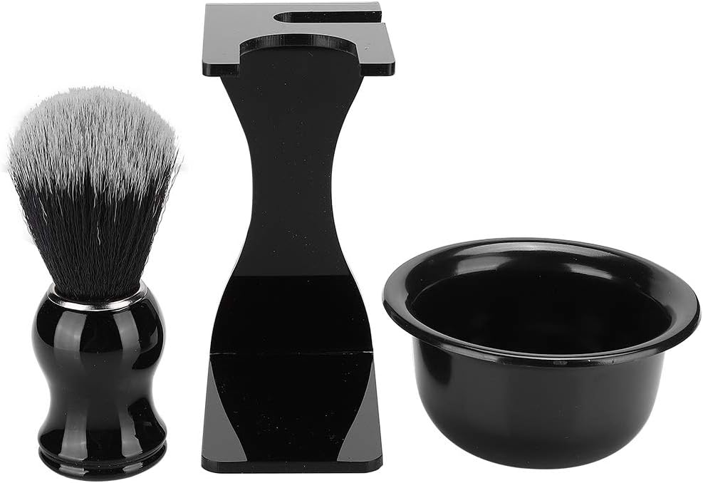 Men's Shaving Brush Set, 3 in 1 Kit with Hair Shaving Brush, Soap Bowl, Acrylic Holder Stand, Home Barber Gift - Image 6