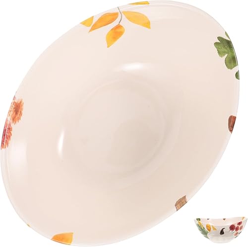 Miniatura 7 de DECHOUS Vajilla de cerámica de estilo pastoral Cuenco de calabaza Cuencos de vidrio Tazón de ensalada para el hogar Tazón de sopa de otoño Tazón de