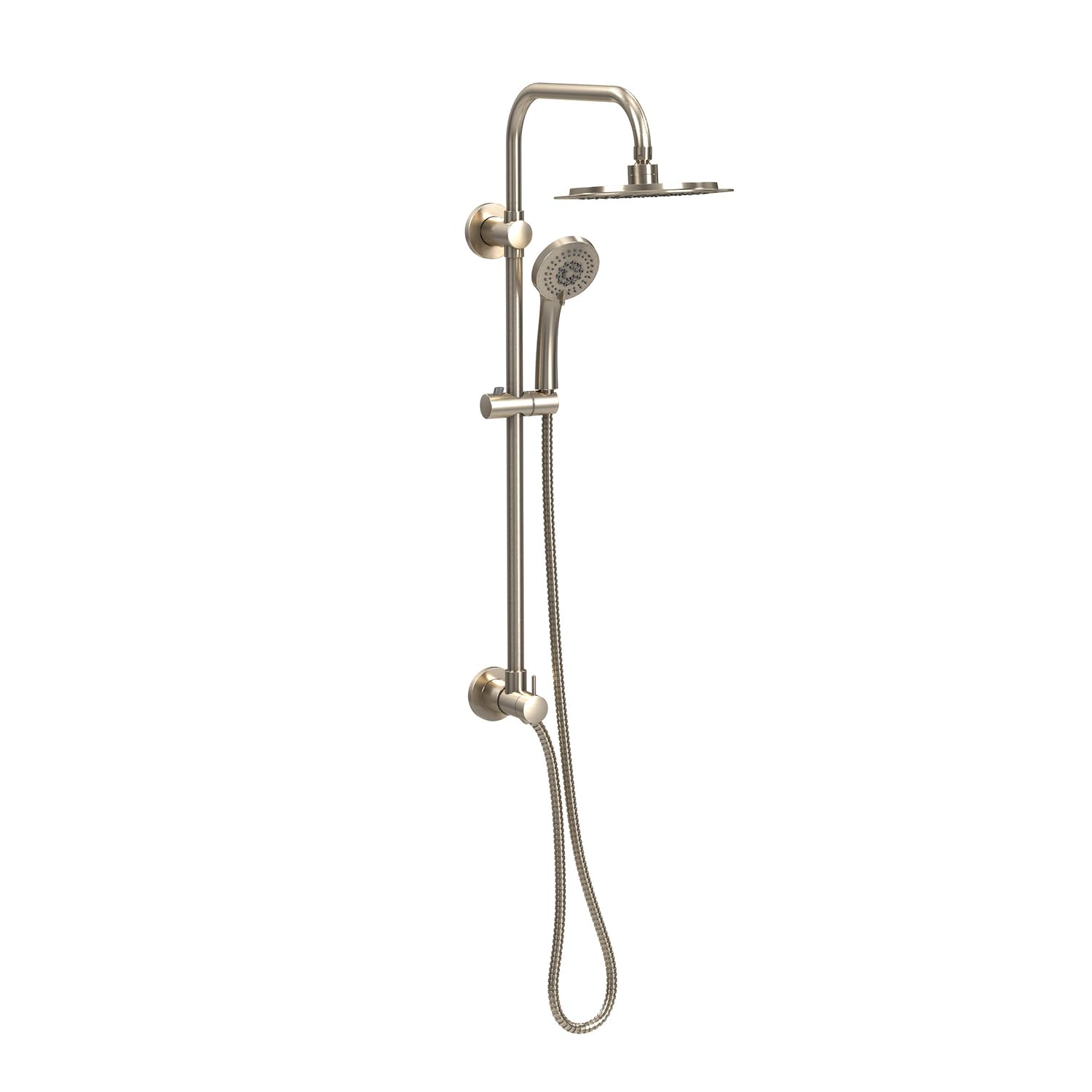 SeaBreeze II Rain Shower Head with Handheld Spray - 1088-BN-1.8GPM - 8" Rain Showerhead, Brushed Nickel Shower Head with Hose, Brushed Nickel Showerhead with Handheld Sprayer, 1.8GPM