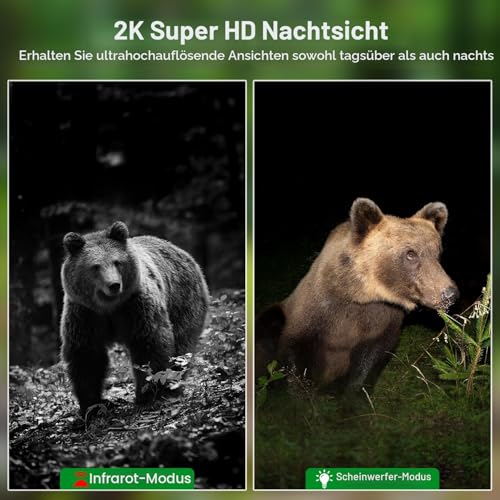 Lemnoi 4G LTE Solar Wildkamera mit Bewegungsmelder, Akku Wildkamera mit SIM Karte Preinstalliert und...
