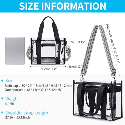 Bolso transparente grande con bolsas internas para eventos miniatura 4