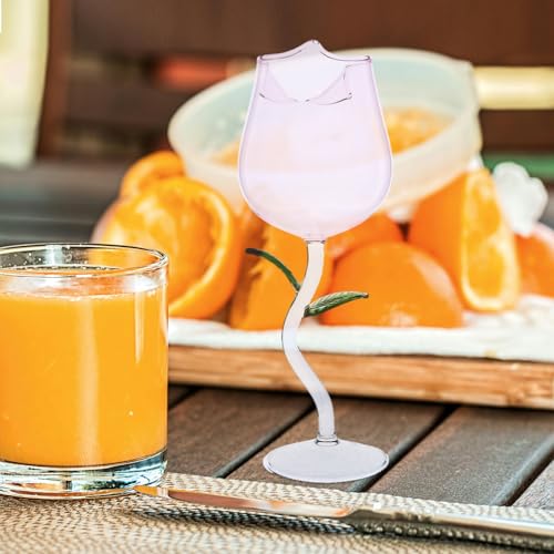 Verres à vin rosé en verre transparent coupe à pied fête - 8