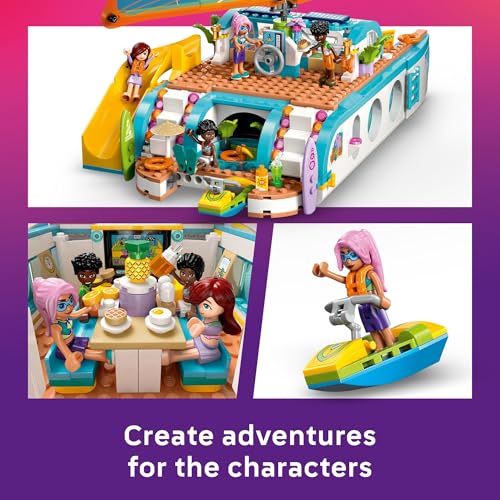 LEGO Friends Travel Boat Adventure Pretend Play Building Toy - Toy Boat Playset with Playful Dolphin Figurines and 4 Minidolls - Birthday Gift Idea for Girls and Boys, Ages 8 and Up - 42664 - image 4