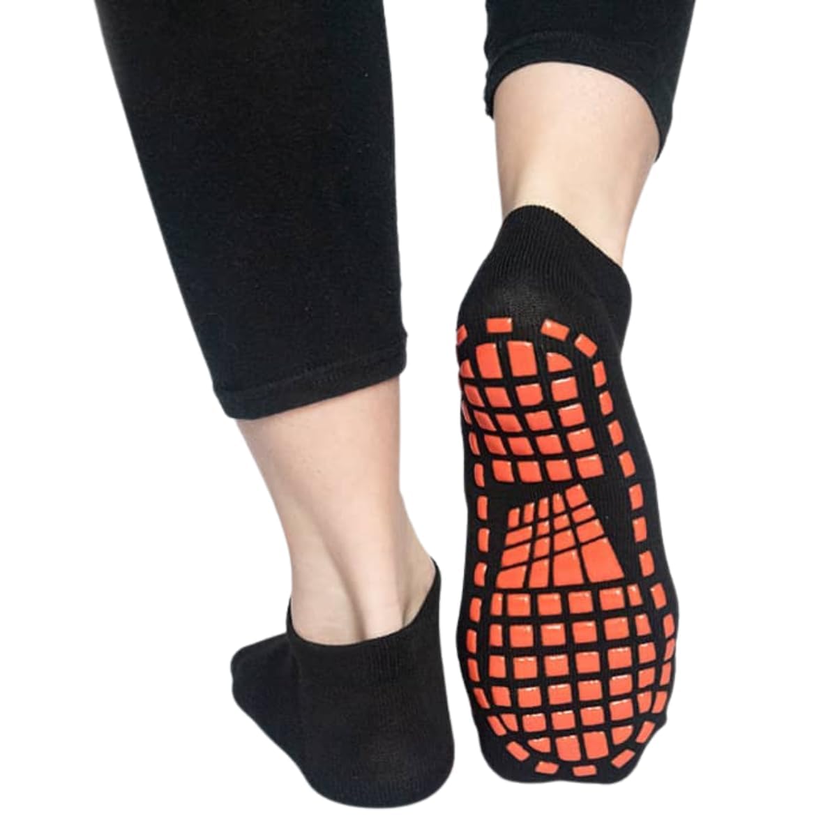 GenericCotton socks featuring an anti-slip grip, Unisex design for men and women, suitable for various activities as yoga, hospital stays, soccer, cricket Pack of 2(Black & Grey)