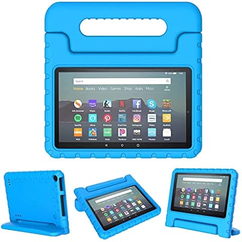 SIMPLEWAY Kids Case for Fire 7 Tablet 9th/7th/5th Generation 2019/2017/2015 Release, Light Weight Shock Proof Protective Cover with Handle Stand Case Blue Cover
