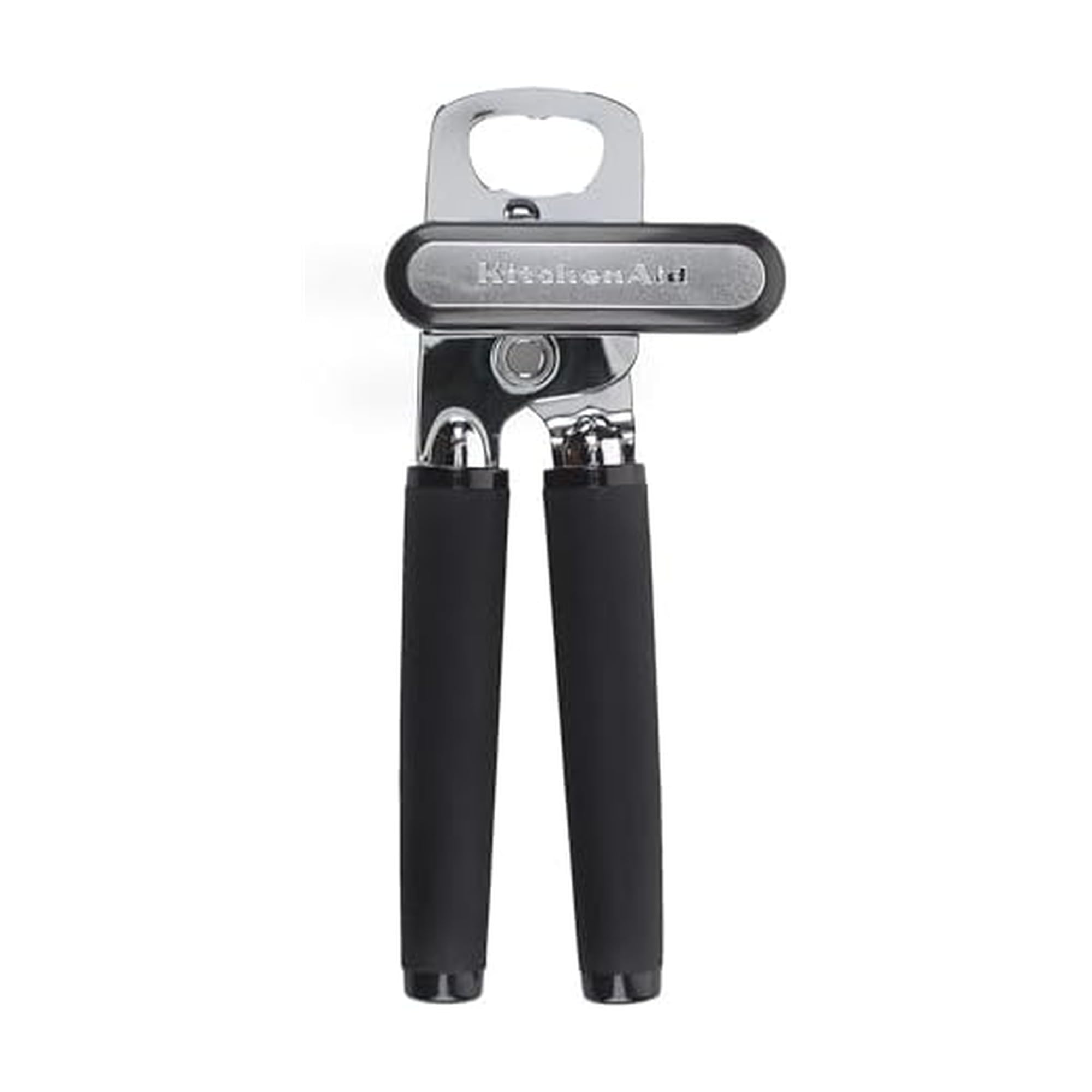 KitchenAid Classic Multifunction Can Opener and Bottle Opener Easy to Use, Razor Sharp Stainless Steel Cutting Wheel, Soft Ergonomic Handles, Soft Black