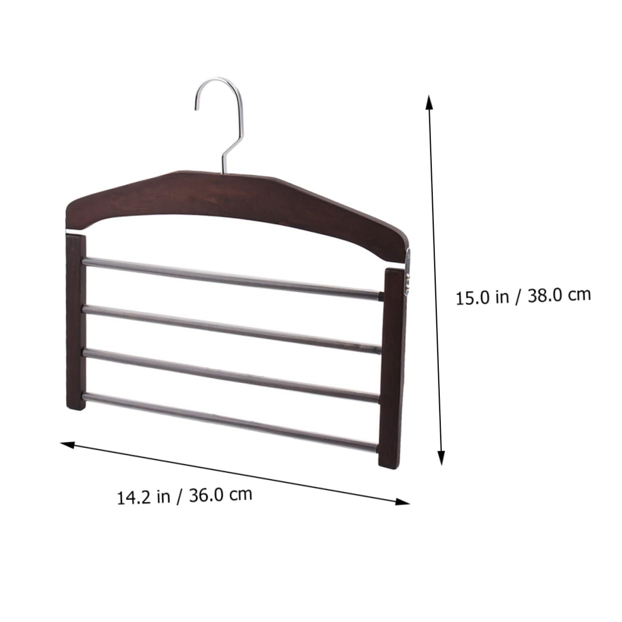 ULTECHNOVO 4 Piezas Perchas de Madera Multifuncionales Antideslizantes para Pantalones y Ropa Multi Plegables para Secado y Organización Ganchos Giratorios Flexibles para Armario